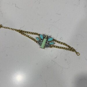 Elegant Gold and Blue Bracelet